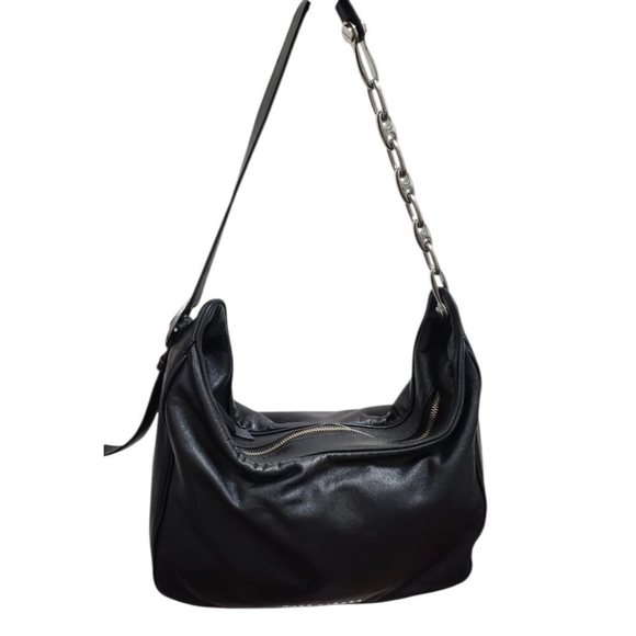 MARC JACOBS THE TEMPO LEATHER HOBO SHOULDER BAG BLACK - Picture 11 of 16